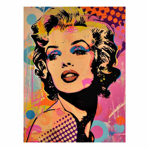 Bold pop art woman portrait canvas for glam bedroom or studio decor.
