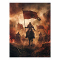 Medieval battle rider for modern living room decor with premium canvas art style.