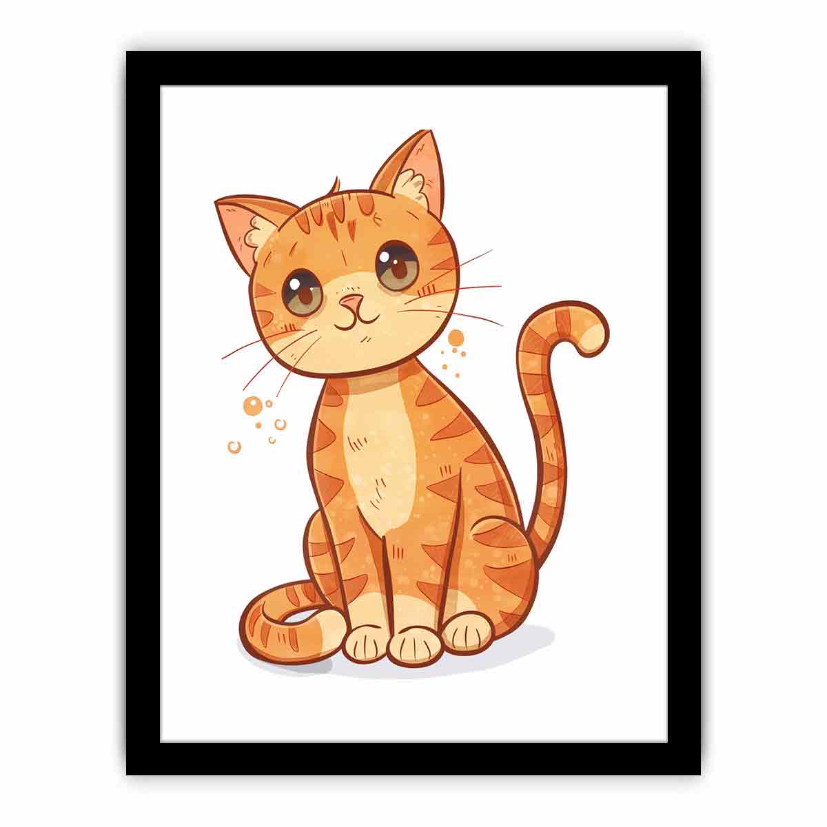 Cute orange kitten illustration for modern living room decor with premium canvas art style.