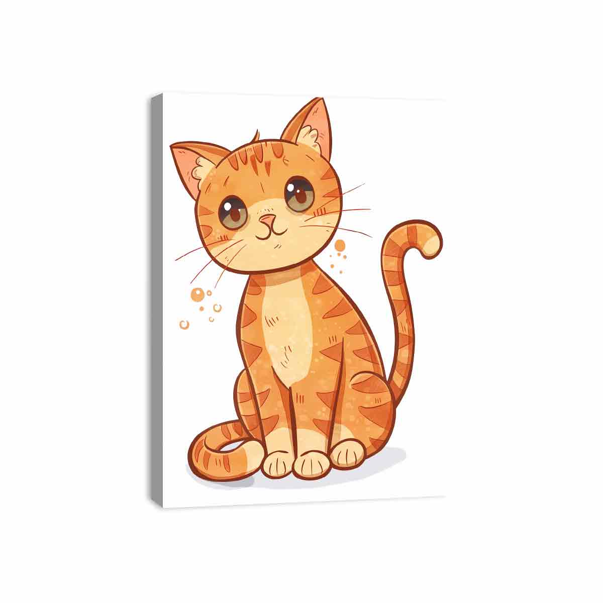 Cute orange kitten illustration for modern living room decor with premium canvas art style.