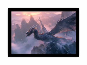 Fantasy dragon landscape for modern living room decor with premium canvas art style.