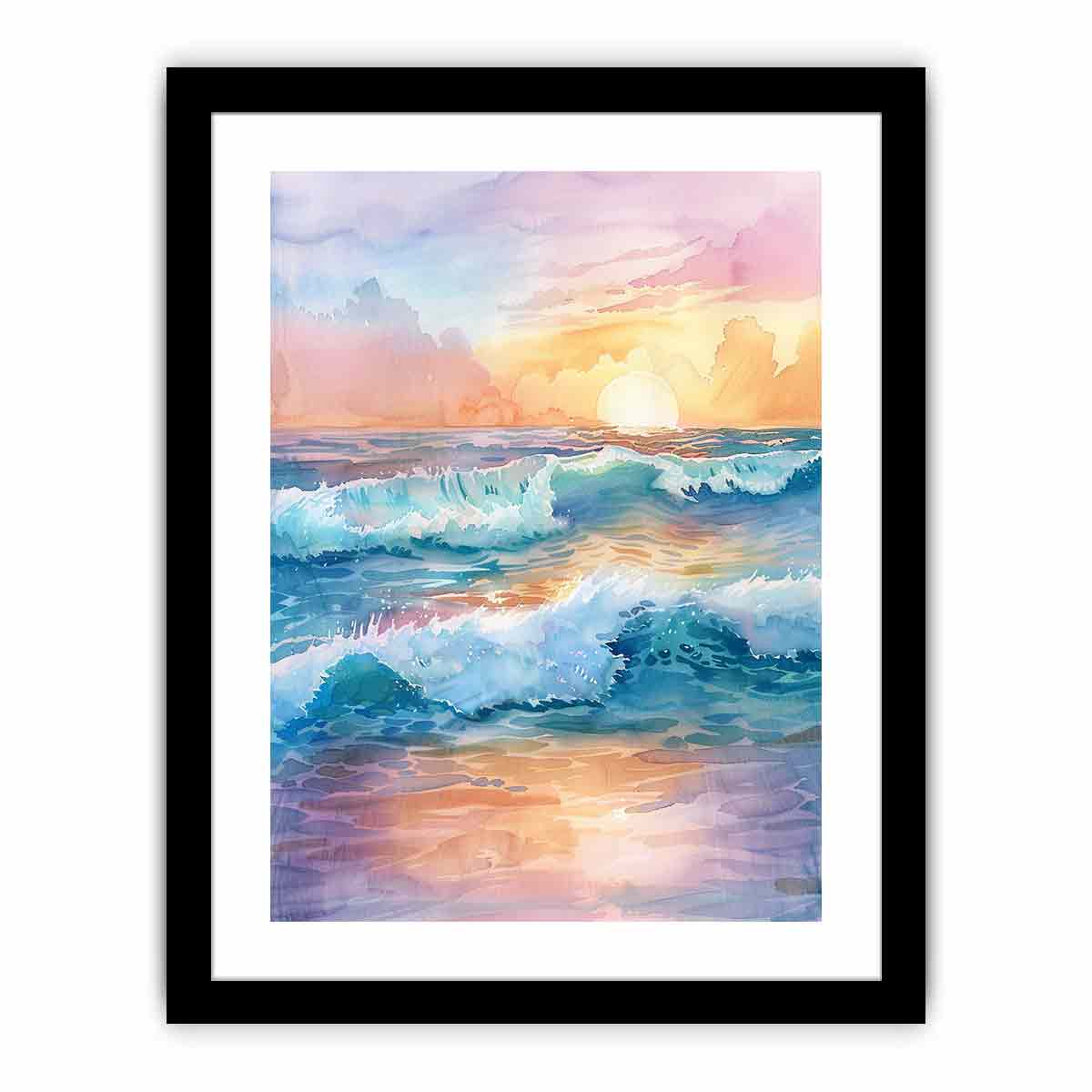 Watercolor Beach   Art Print