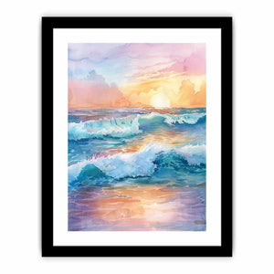 Watercolor Beach   Art Print