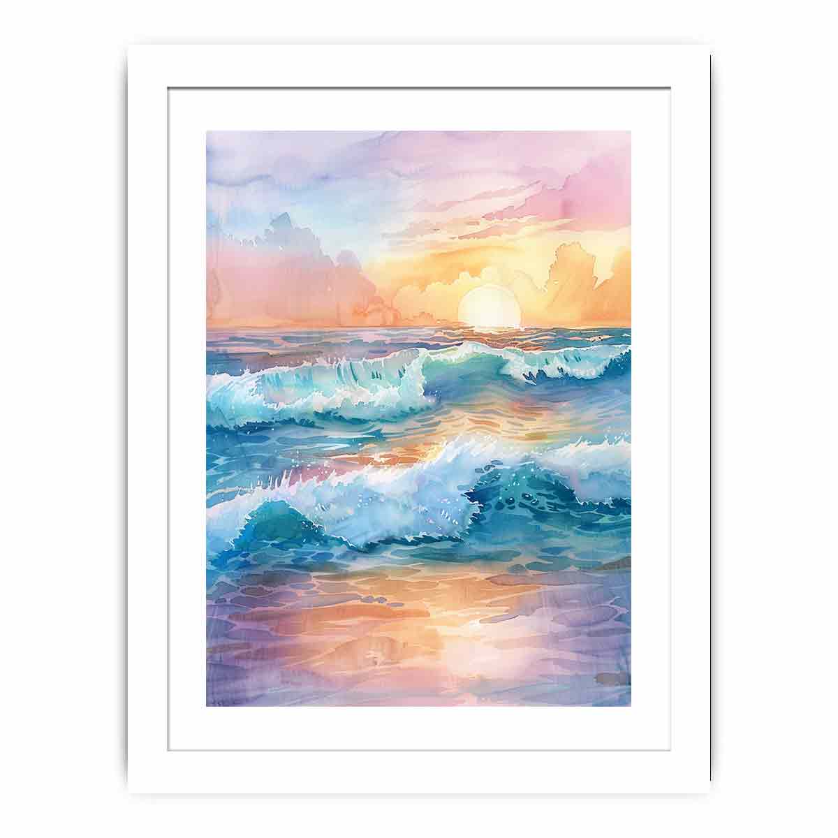 Watercolor Beach  Streched canvas