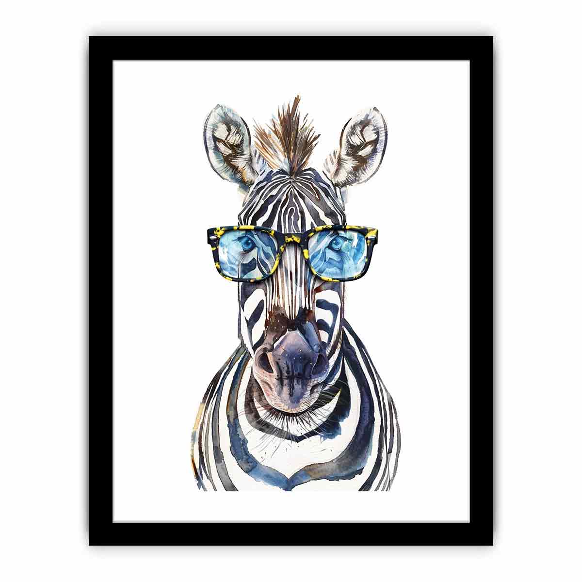 Zebra With Glasses  Art Print