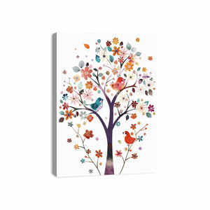 Birds On Tree Canvas Print