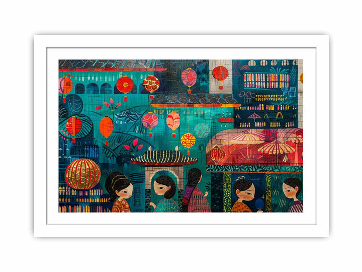 Shopping  Street Streched canvas