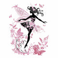 Blush pink fairy silhouette canvas art for a magical girls bedroom.