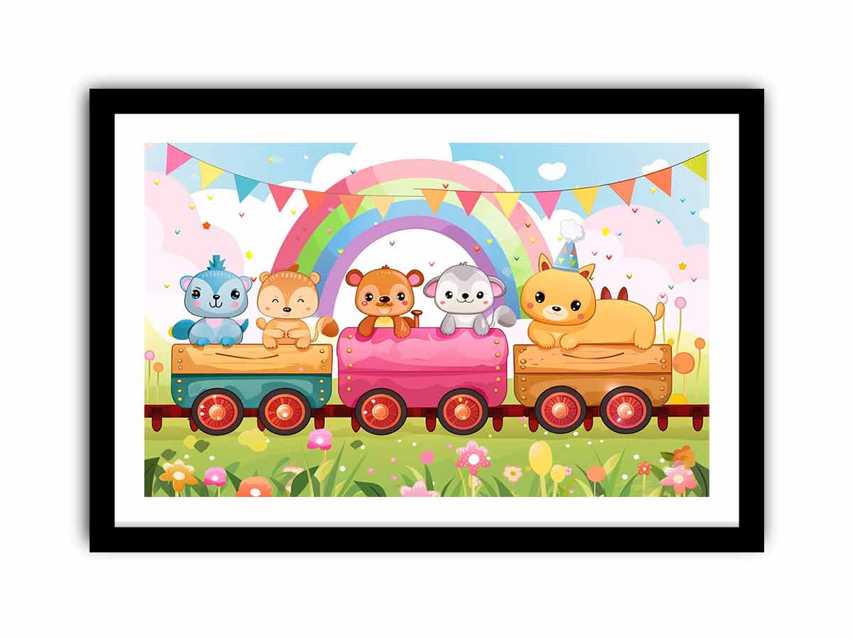Rainbow Train   Art Print
