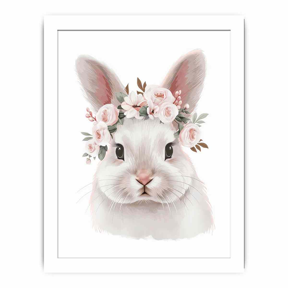 White Bunny Streched canvas