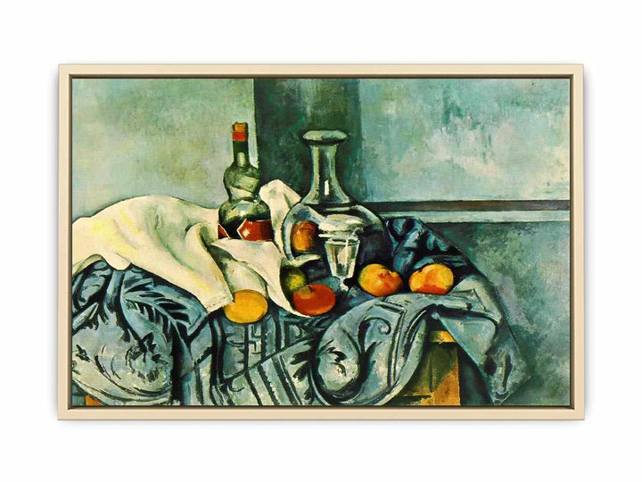 Still Life with Peppermint Bottle by Paul Cezanne  Art Print