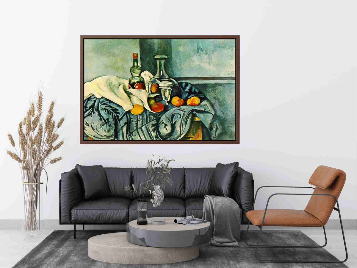Still Life with Peppermint Bottle by Paul Cezanne Painting