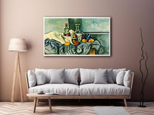 Still Life with Peppermint Bottle by Paul Cezanne Painting