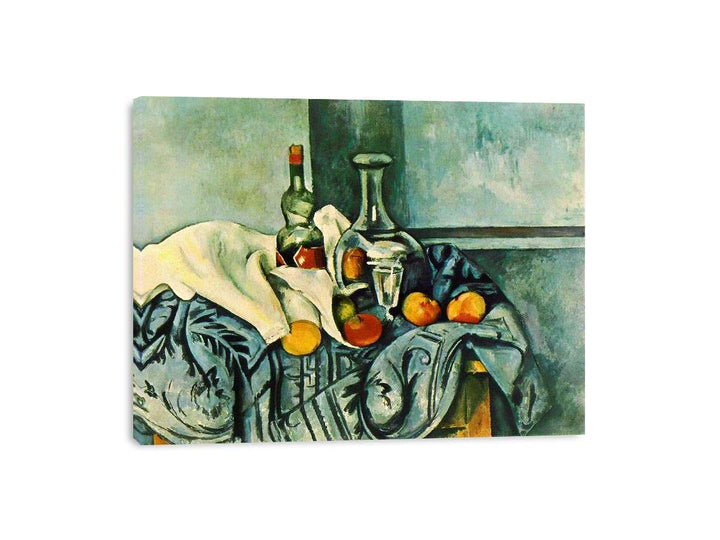 Still Life with Peppermint Bottle by Paul Cezanne Canvas Print