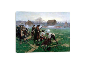 The Battle of Lexington, 19th April 1775 by WILLIAM BARNES WOLLEN Painting