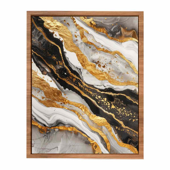 Black Gold Marble Painting Poster