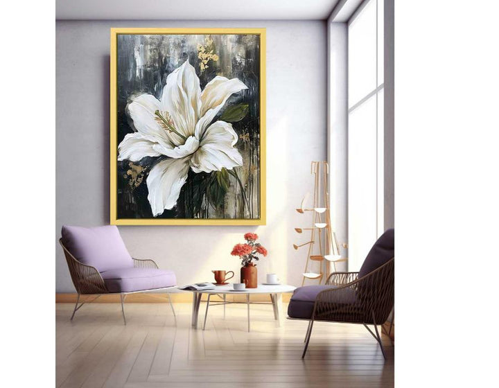 White Flower Modern Art  Painting  