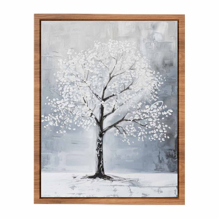 White Tree Painting Poster