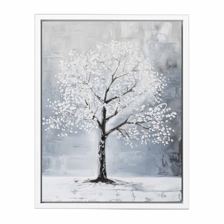 White Tree Painting Framed Print