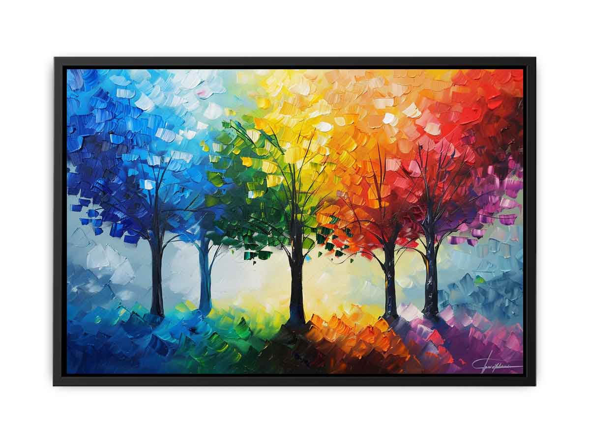Colorfull Trees Painting  Canvas Print