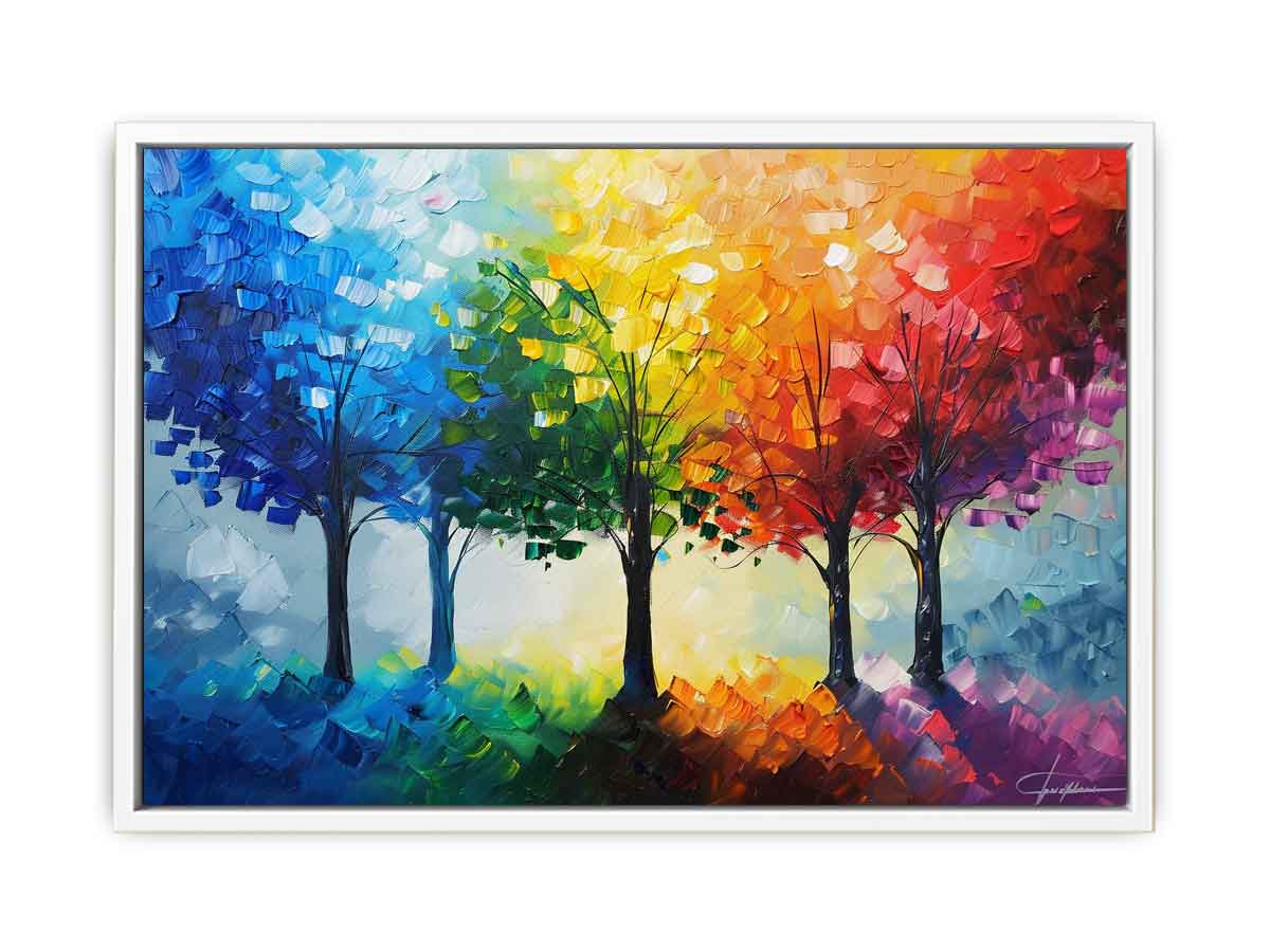 Colorfull Trees Painting Framed Print