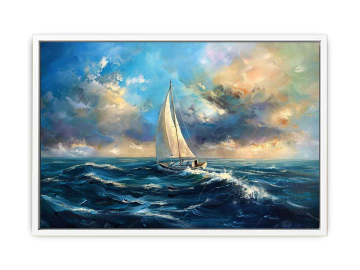 Sailing Boat Painting Framed Print