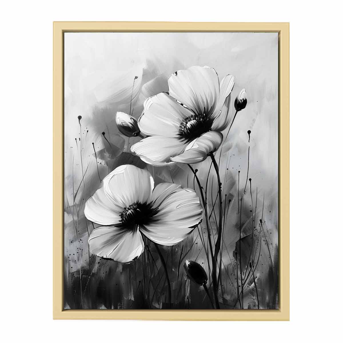 Black and white Flower Painting  Art Print