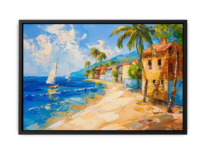 Beach town  Canvas Print