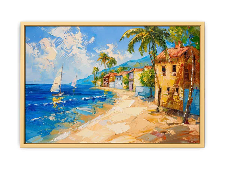 Beach town  Streched canvas