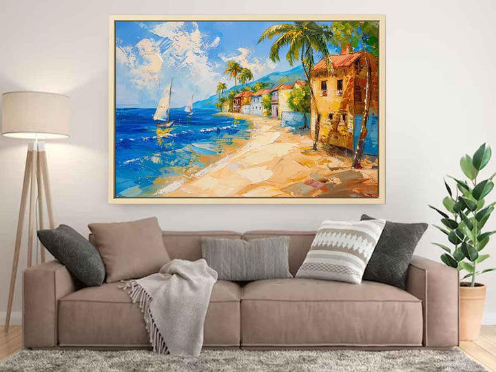 Beach town Painting