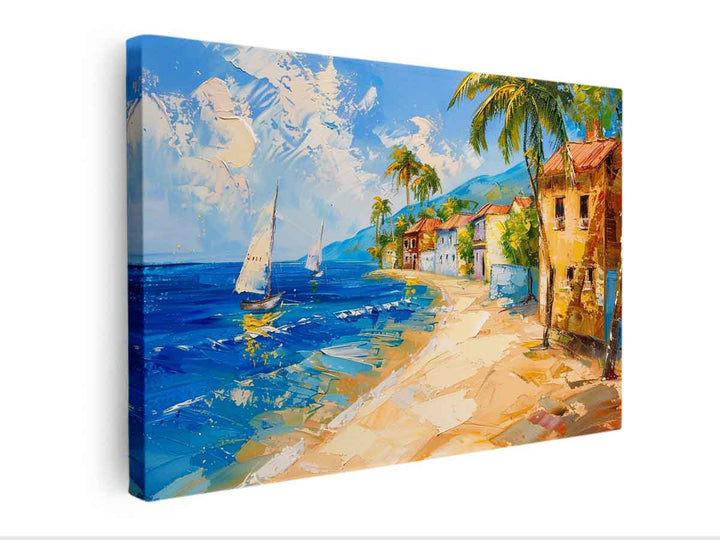 Beach City  Painting canvas Print