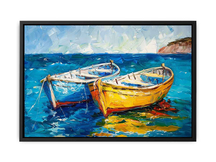 Boats Painting  Canvas Print