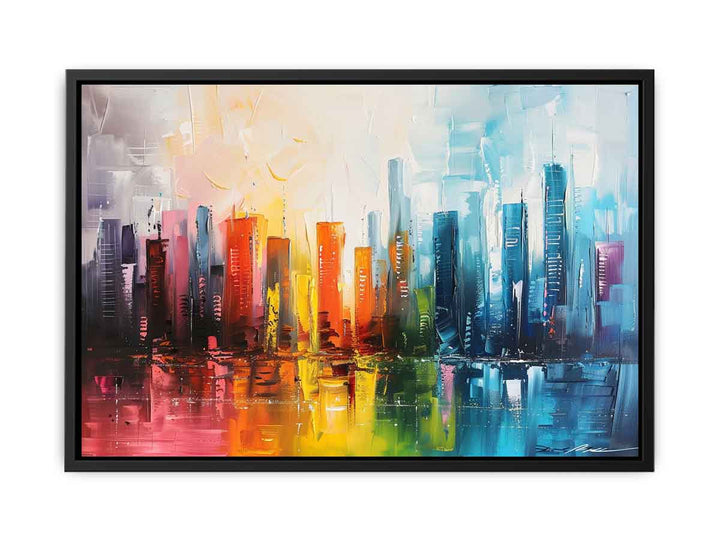 Modern Abstract  City Painting  Canvas Print
