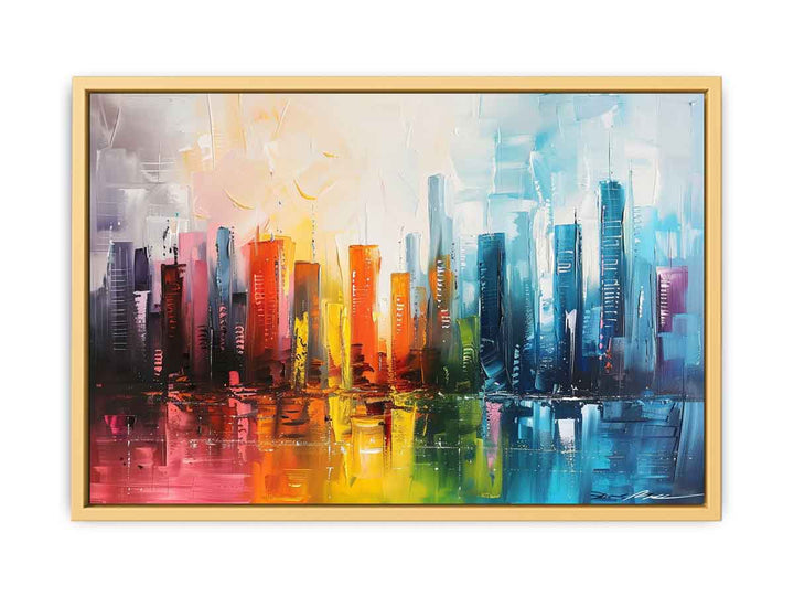 Modern Abstract  City Painting  Streched canvas