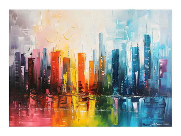 Modern Abstract  City Painting