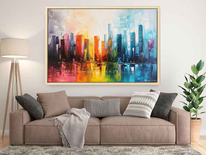 Modern Abstract  City Painting