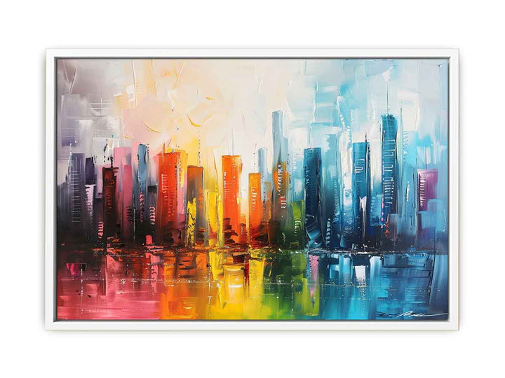 Modern Abstract  City Painting Framed Print
