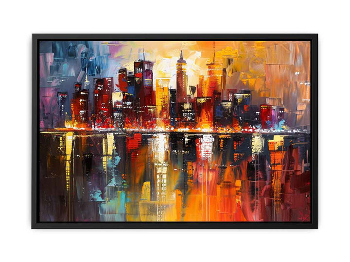 Modern Abstract City Art  Canvas Print