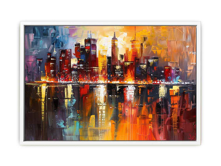 Modern Abstract City Art Framed Print