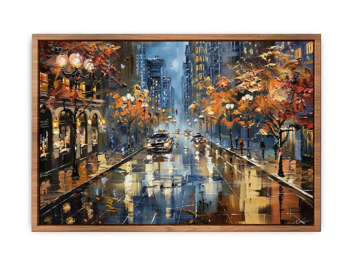  Modern City Street Painting framed Print