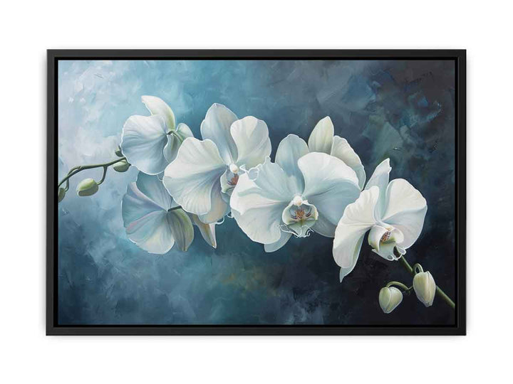 White Orchid  Painting  Canvas Print