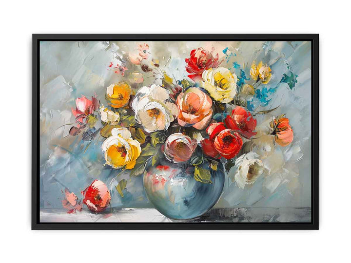 Flower in a Vase Painting  Canvas Print