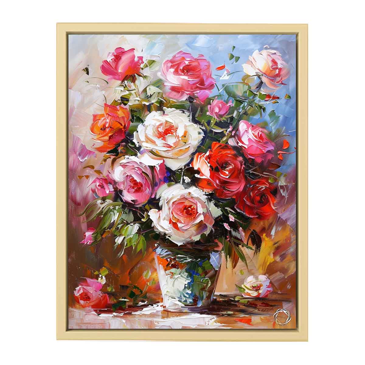Flower in a Vase Canvas Painting  Art Print