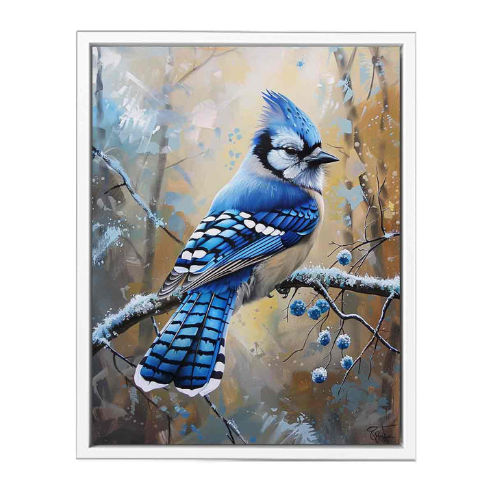 Jay  Blue  Bird Painting Framed Print