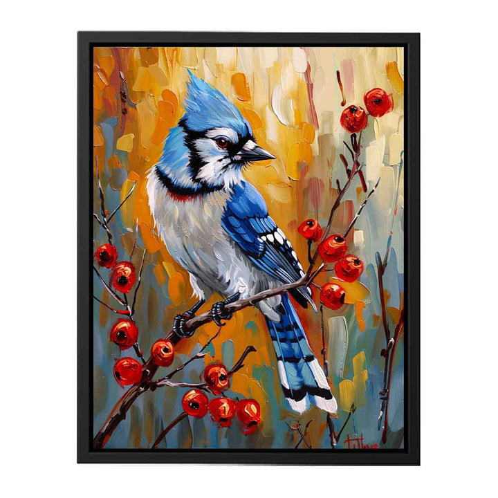 Blue Jay Painting  Canvas Print