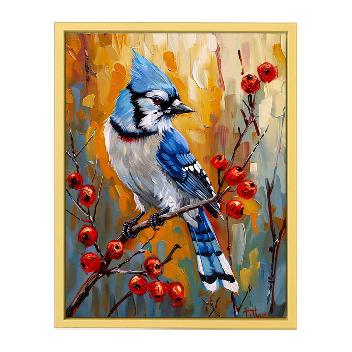 Blue Jay Painting  Streched canvas