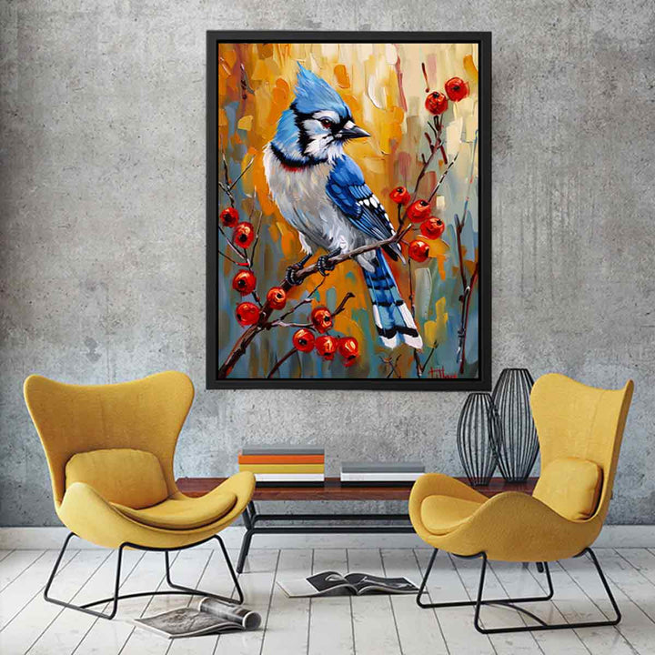 Blue Jay Painting canvas Print