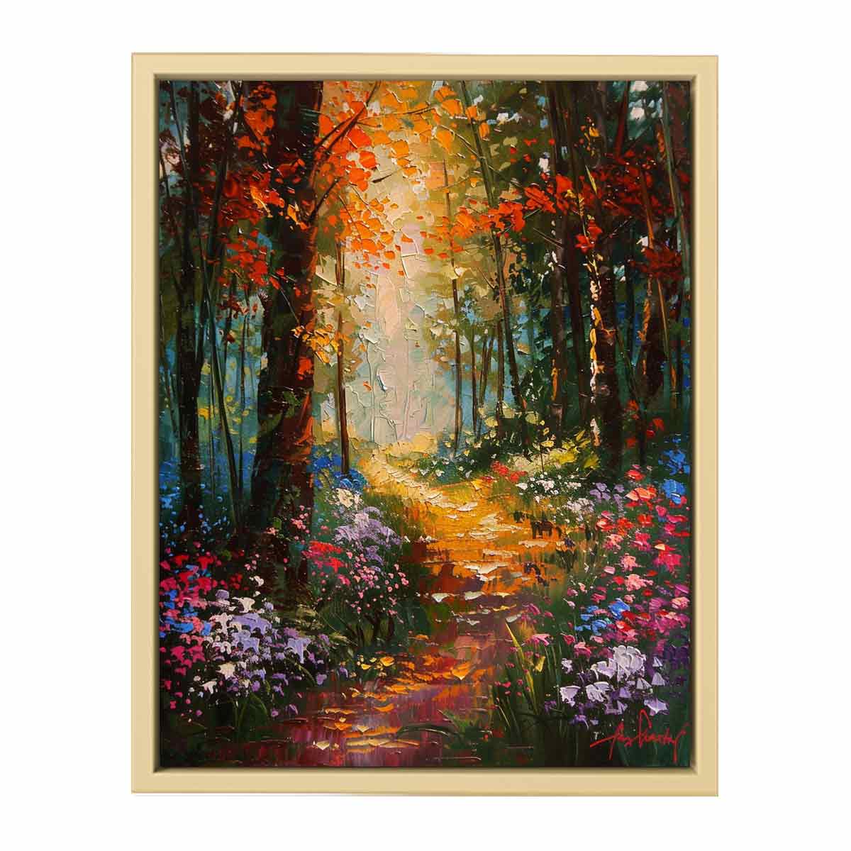 Floral   Forest Painting  Art Print