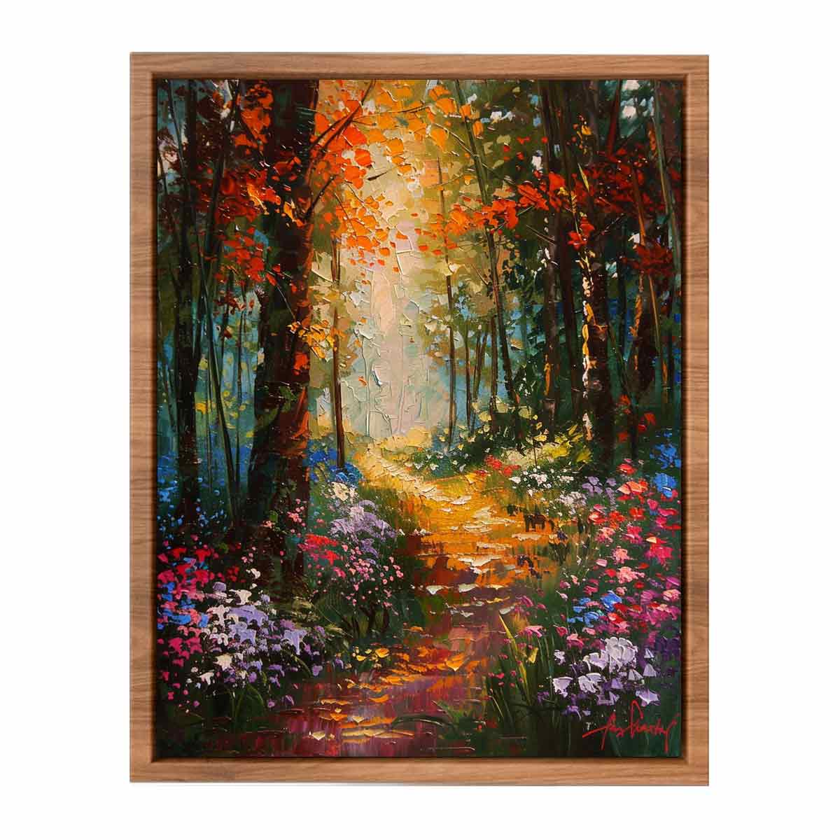 Floral   Forest Painting Poster