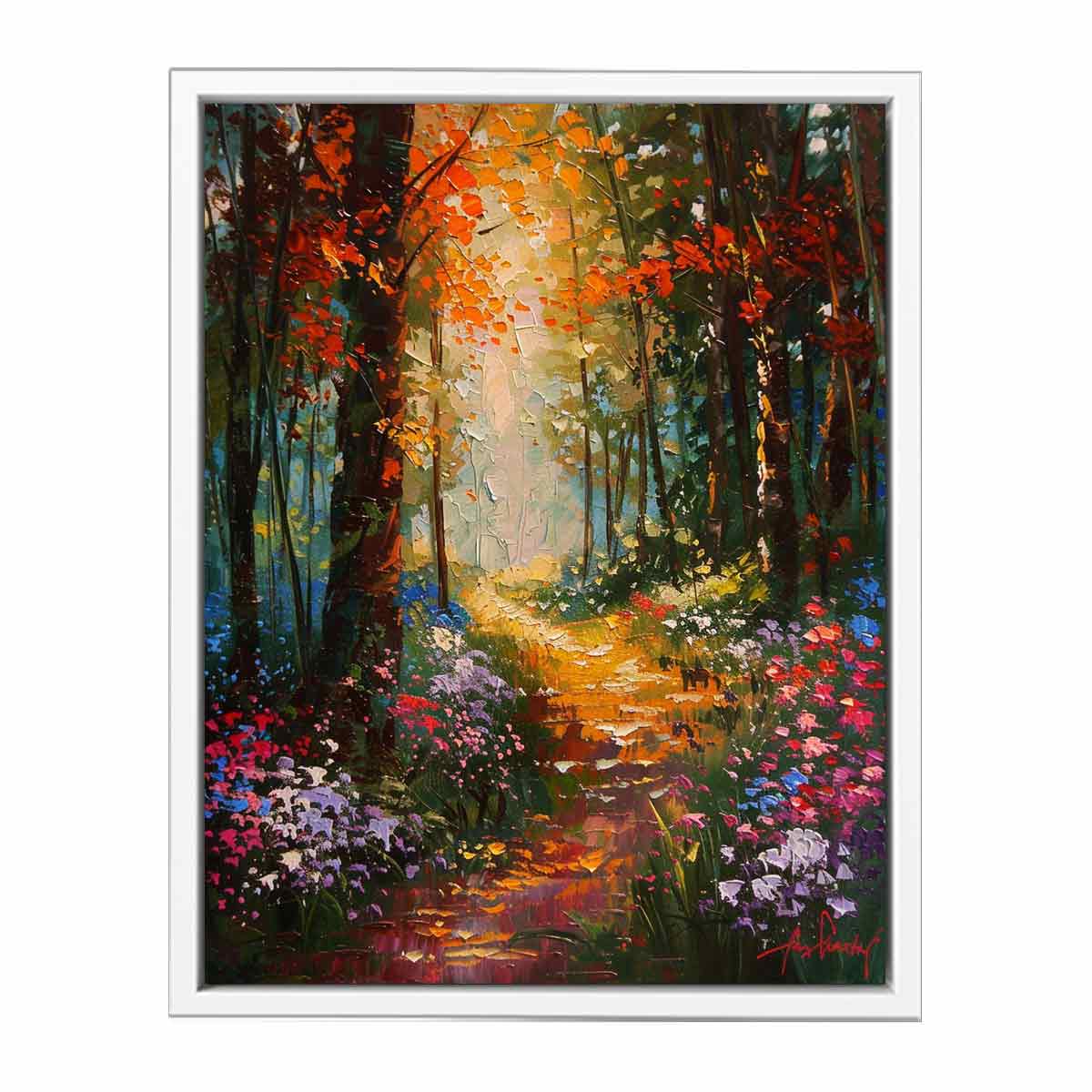 Floral   Forest Painting Framed Print